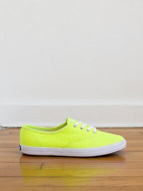 Keds Champion Neon Yellow Canvas Sneakers Women's Size 7.5 New